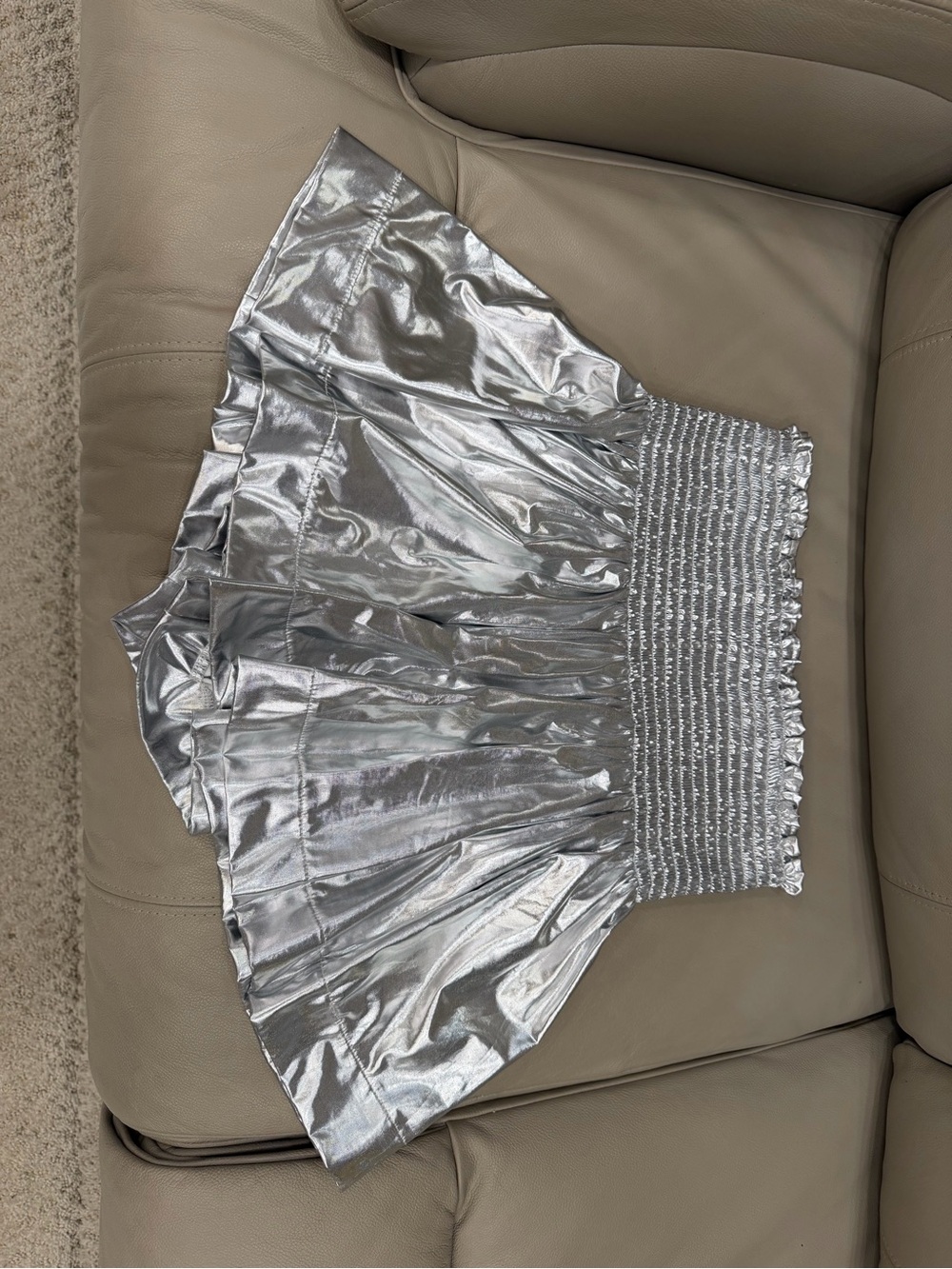 QUEEN OF SPARKLES Metallic Silver Women's Shorts - Picture 1 of 2